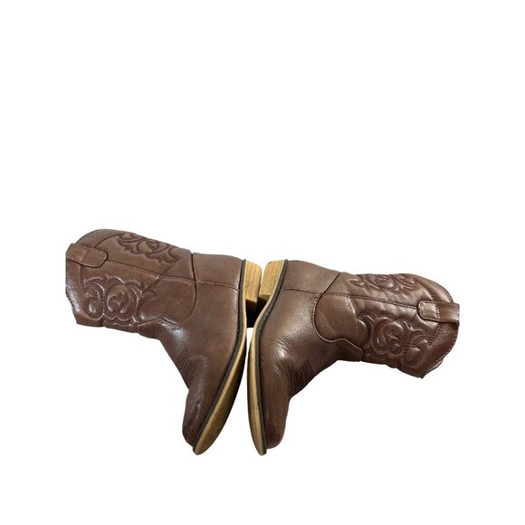 Cat & Jack Toddler Girls Boots Cowgirl Brown Zip Size 11 - Picture 6 of 10